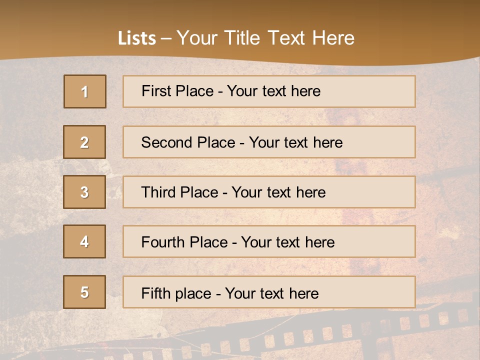 Great Film Strip For Textures And Backgrounds-With Space For Your Text And Image PowerPoint Template