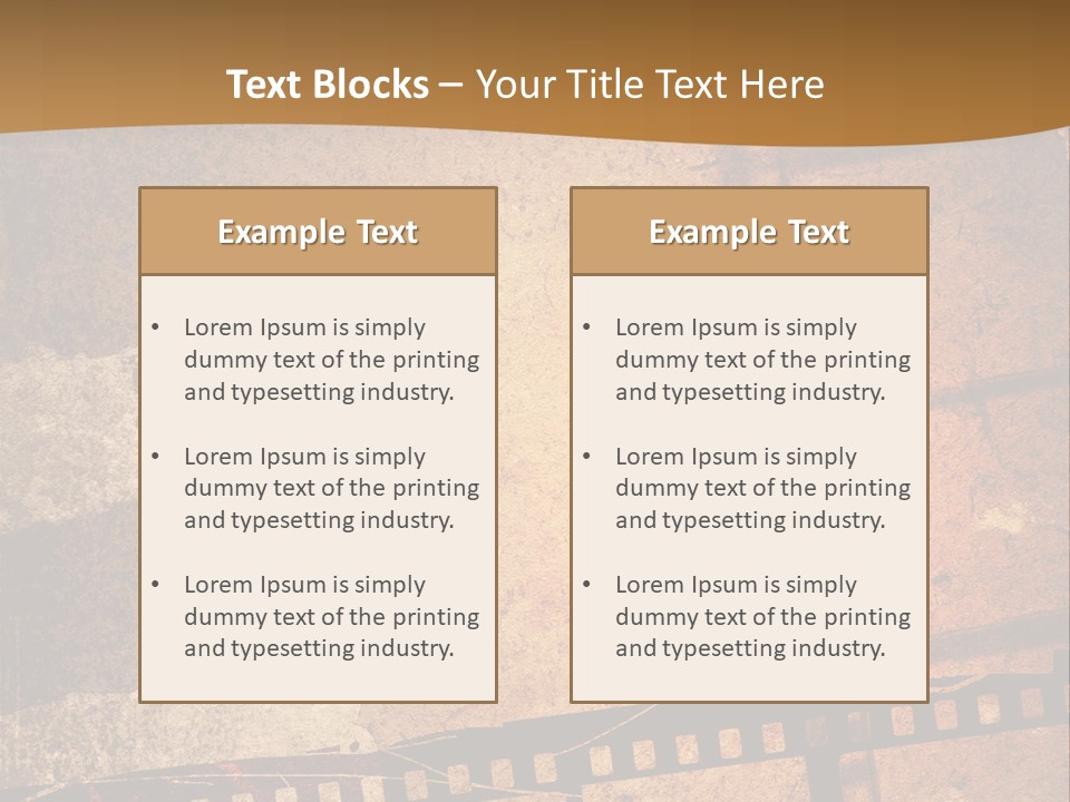 Great Film Strip For Textures And Backgrounds-With Space For Your Text And Image PowerPoint Template