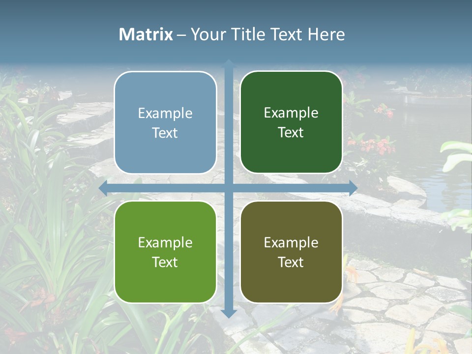 Beautiful Natural Garden With Pond PowerPoint Template