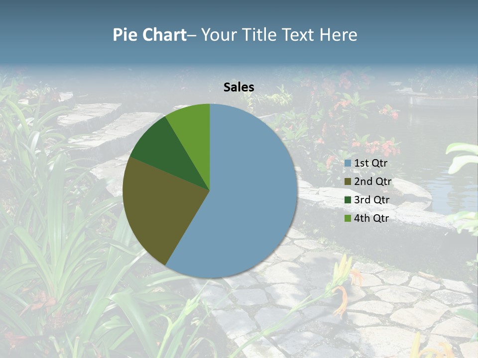 Beautiful Natural Garden With Pond PowerPoint Template