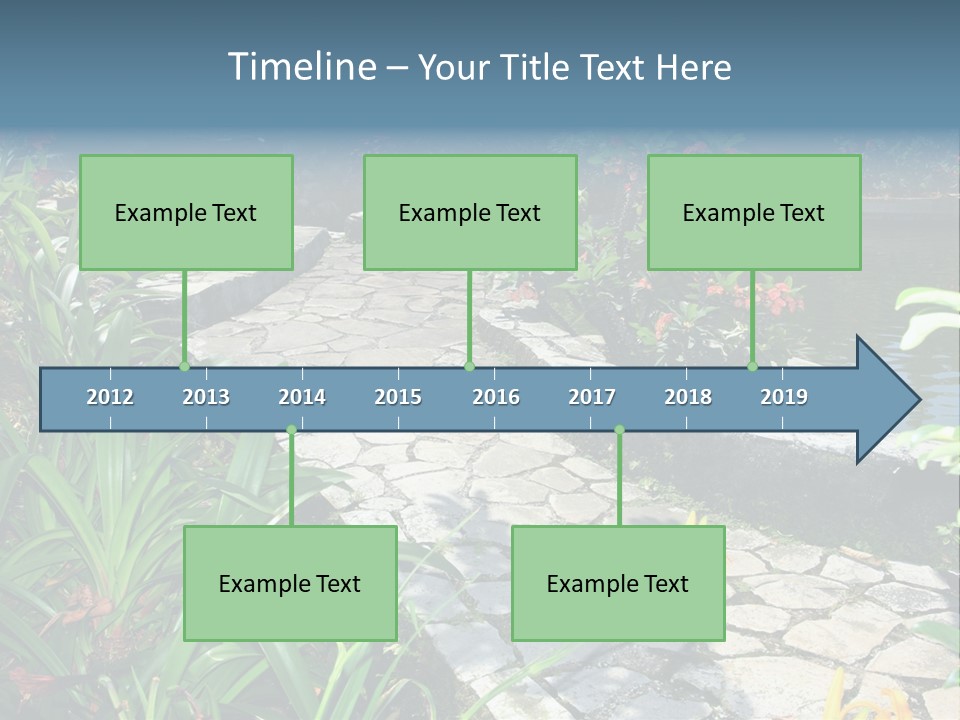 Beautiful Natural Garden With Pond PowerPoint Template