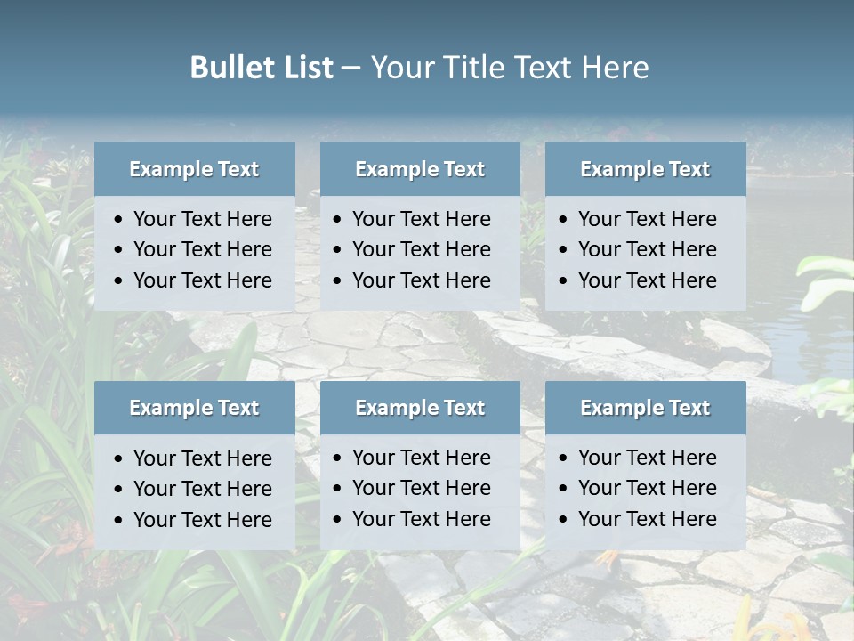 Beautiful Natural Garden With Pond PowerPoint Template