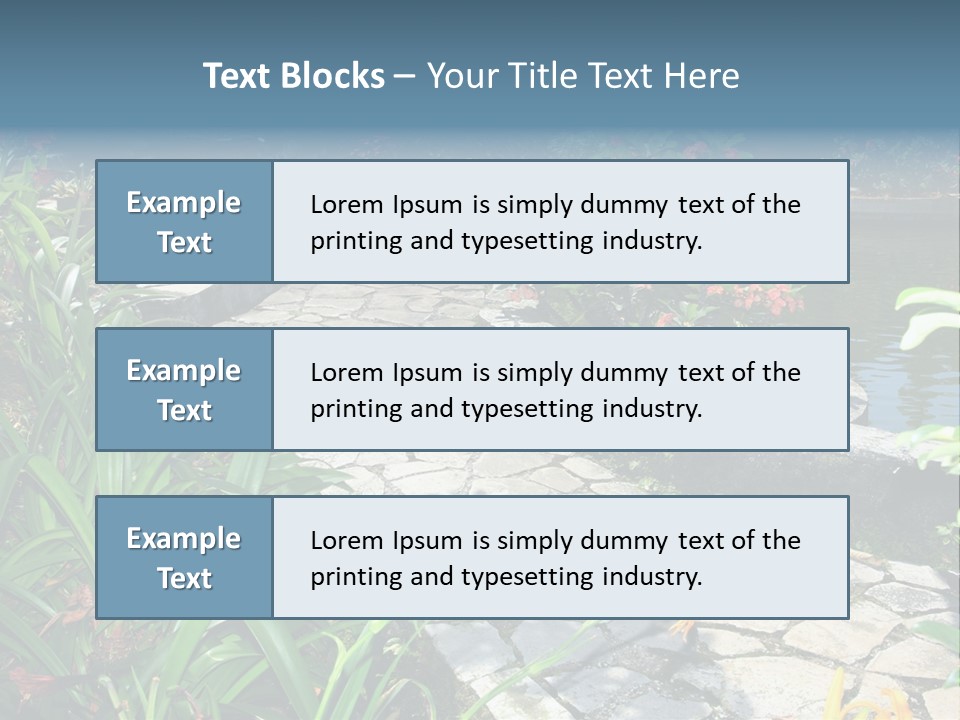 Beautiful Natural Garden With Pond PowerPoint Template