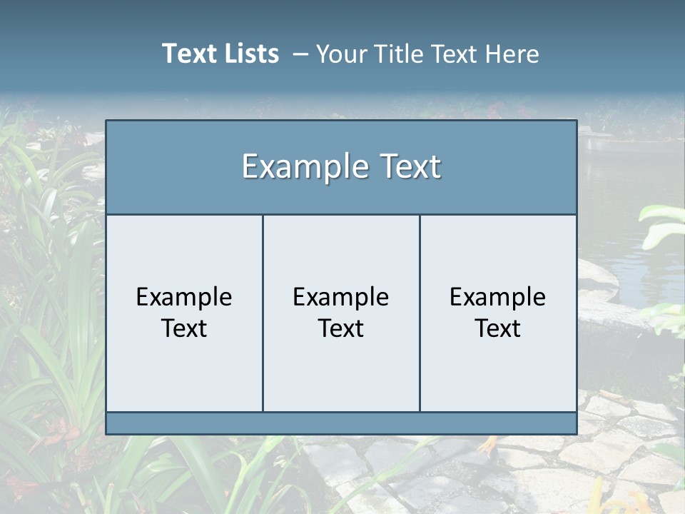 Beautiful Natural Garden With Pond PowerPoint Template