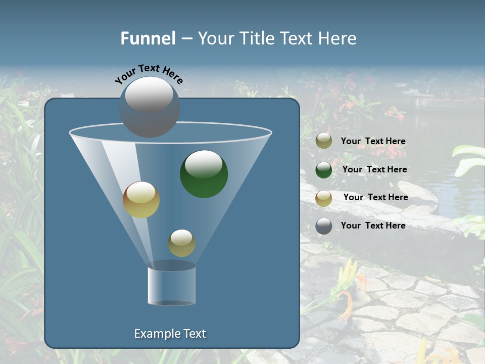 Beautiful Natural Garden With Pond PowerPoint Template