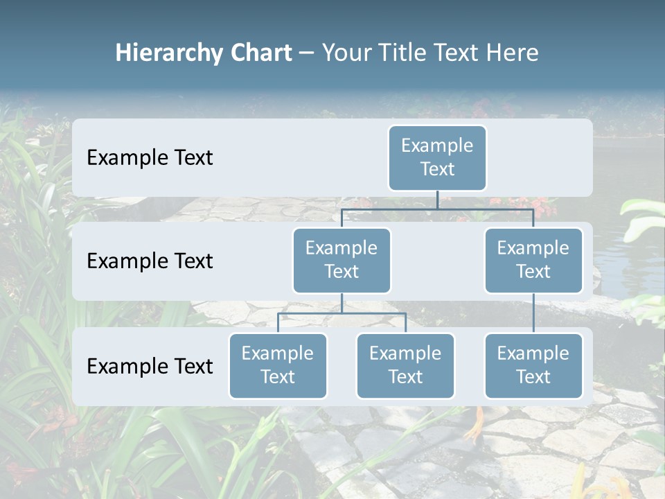 Beautiful Natural Garden With Pond PowerPoint Template