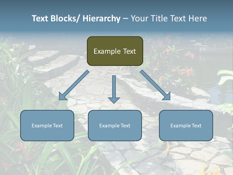 Beautiful Natural Garden With Pond PowerPoint Template