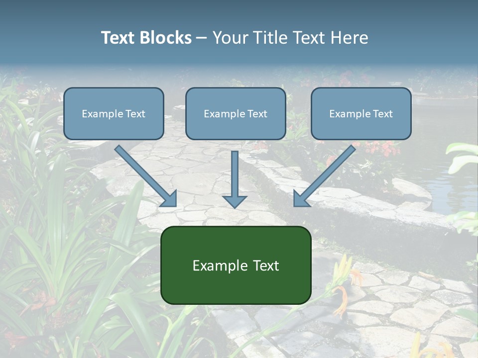 Beautiful Natural Garden With Pond PowerPoint Template
