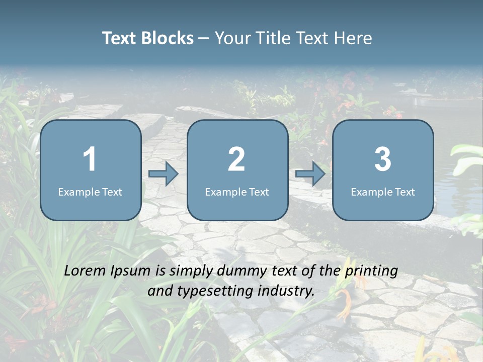 Beautiful Natural Garden With Pond PowerPoint Template