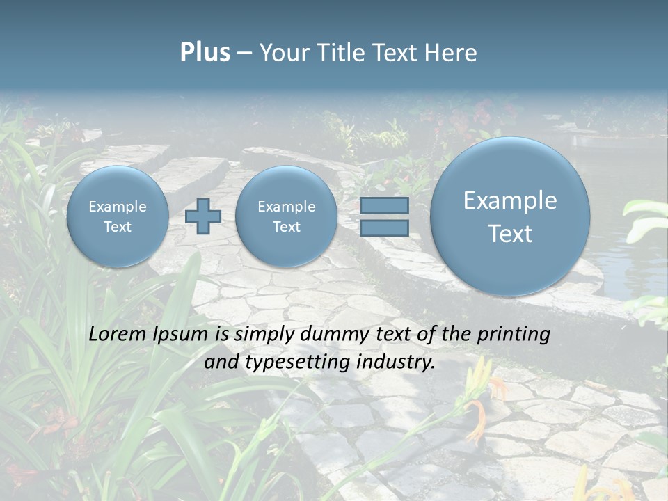 Beautiful Natural Garden With Pond PowerPoint Template