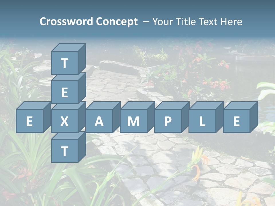 Beautiful Natural Garden With Pond PowerPoint Template