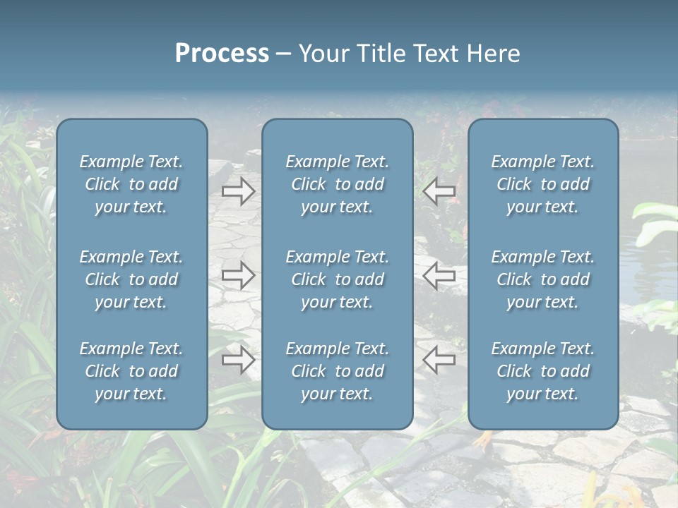 Beautiful Natural Garden With Pond PowerPoint Template