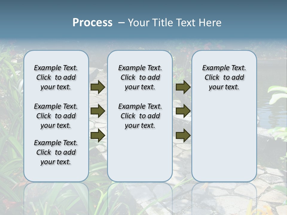 Beautiful Natural Garden With Pond PowerPoint Template