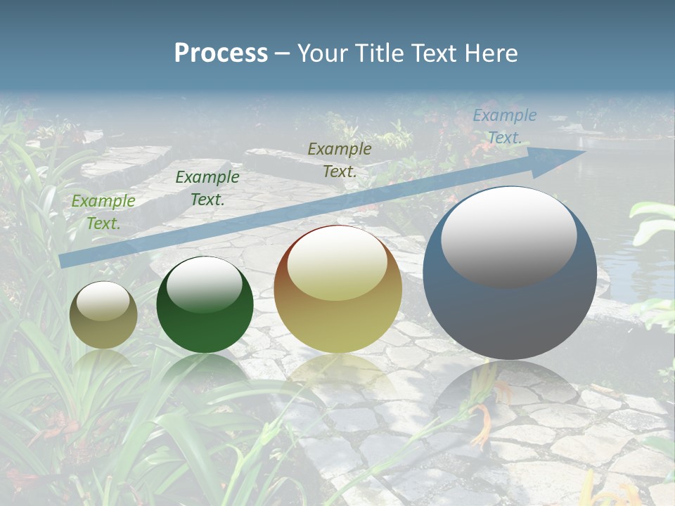 Beautiful Natural Garden With Pond PowerPoint Template