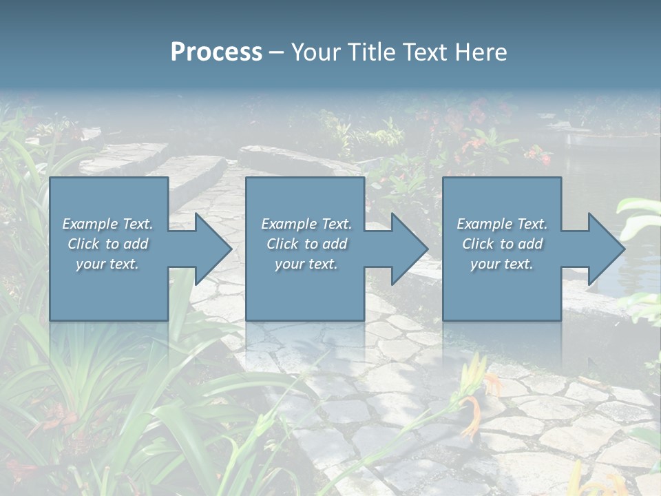Beautiful Natural Garden With Pond PowerPoint Template