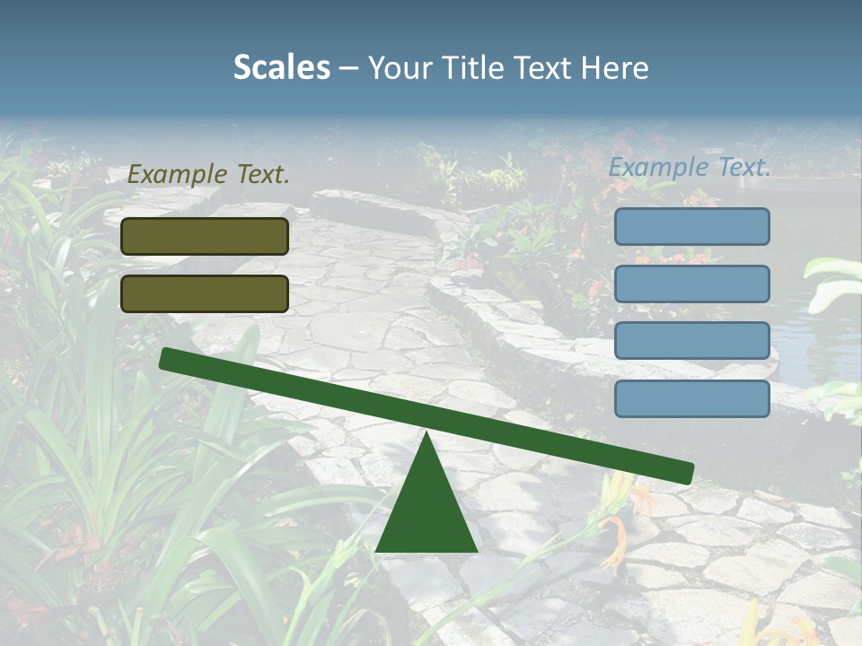 Beautiful Natural Garden With Pond PowerPoint Template