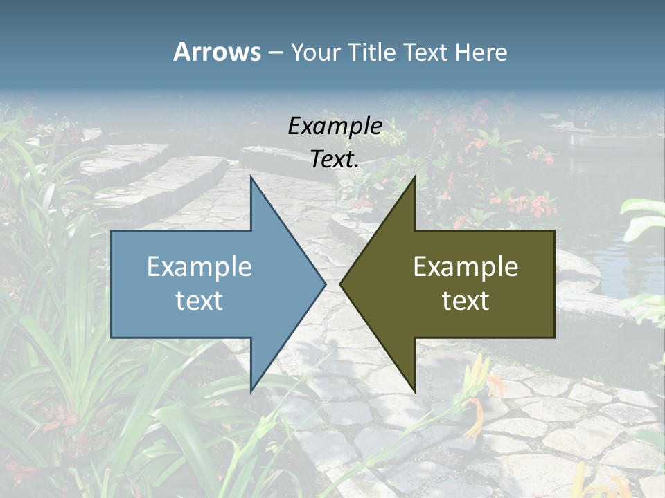 Beautiful Natural Garden With Pond PowerPoint Template