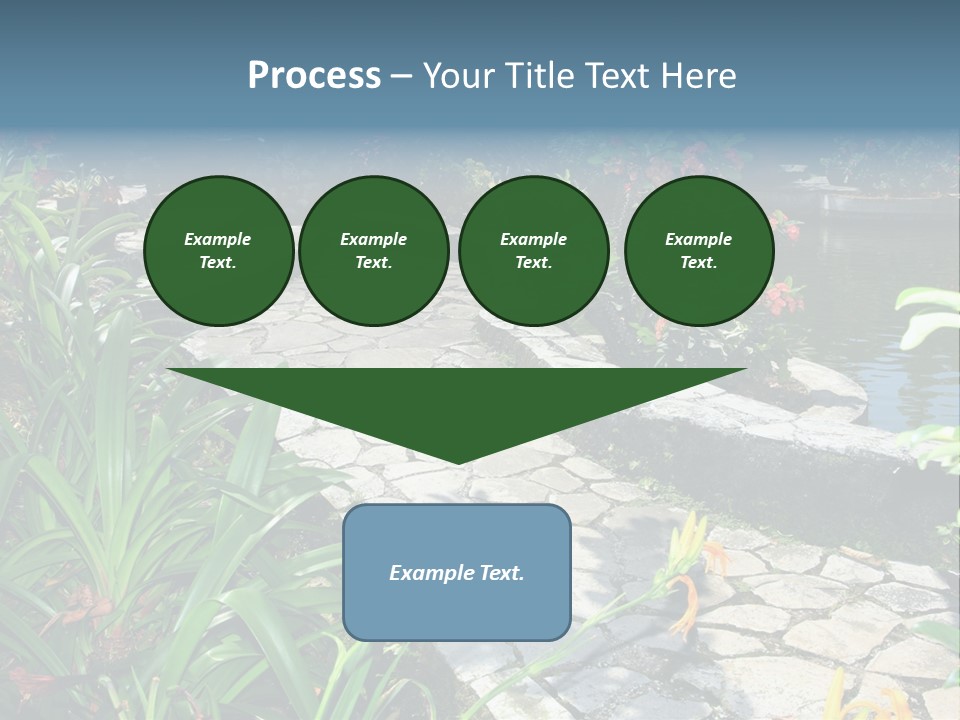 Beautiful Natural Garden With Pond PowerPoint Template