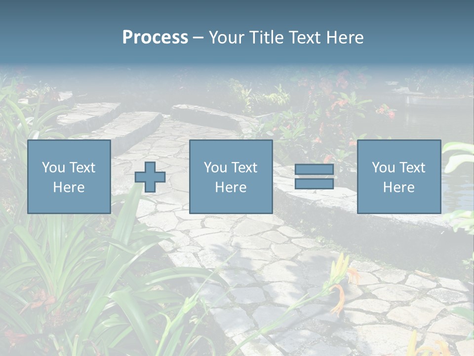 Beautiful Natural Garden With Pond PowerPoint Template