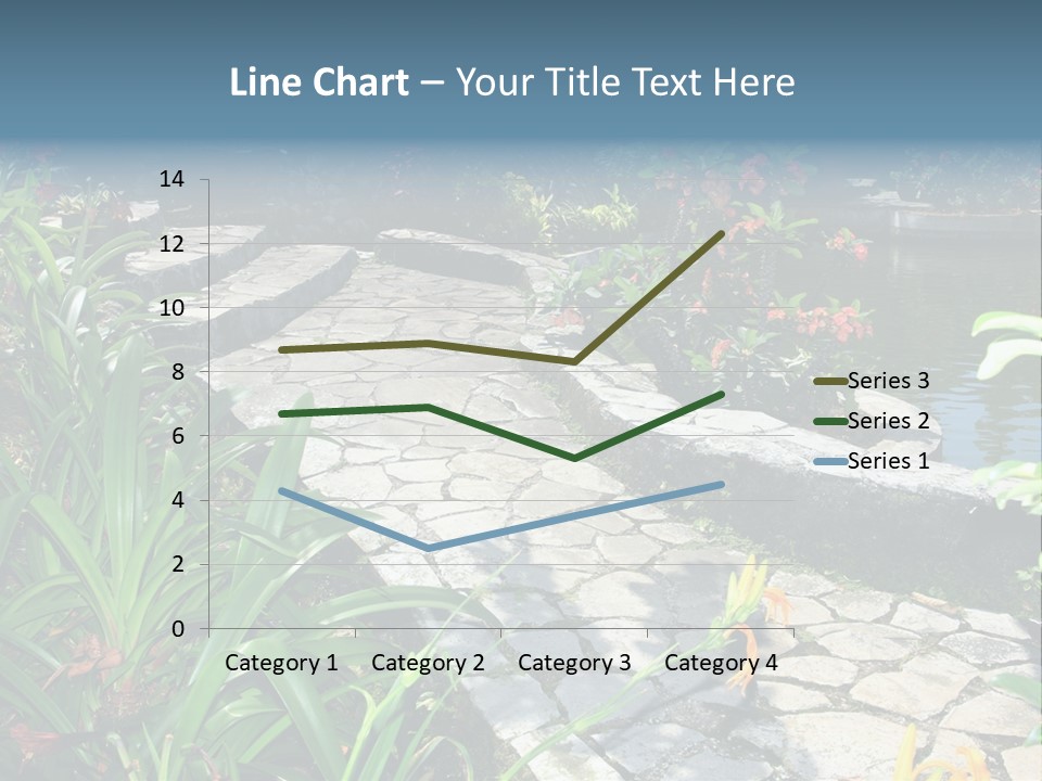 Beautiful Natural Garden With Pond PowerPoint Template
