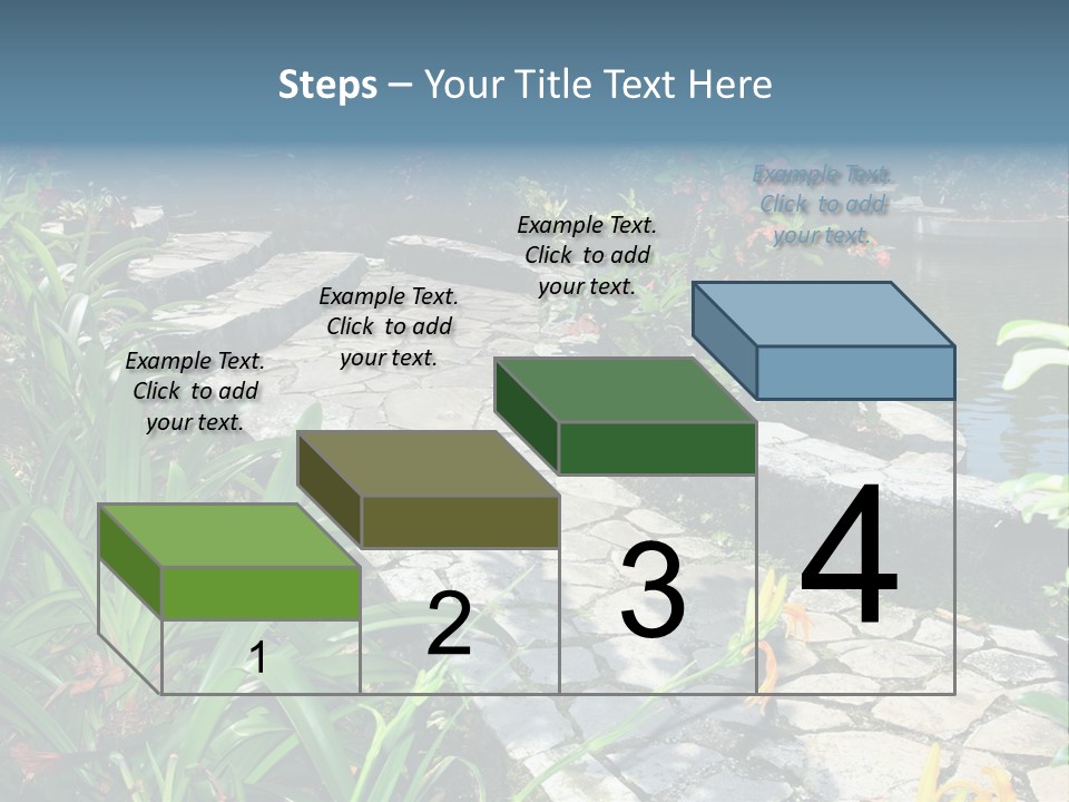 Beautiful Natural Garden With Pond PowerPoint Template