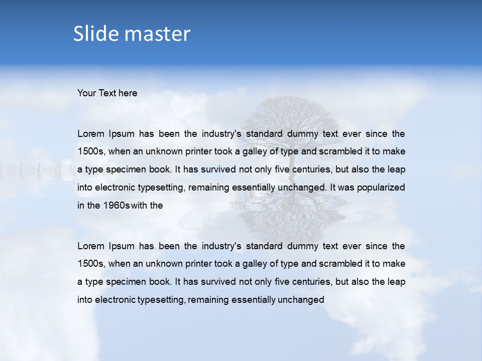 A Tree In The Middle Of A Body Of Water PowerPoint Template