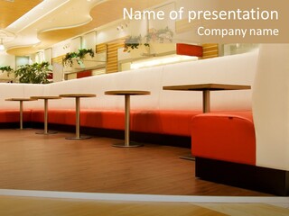 Restaurant Interior In A Shopping Mall PowerPoint Template