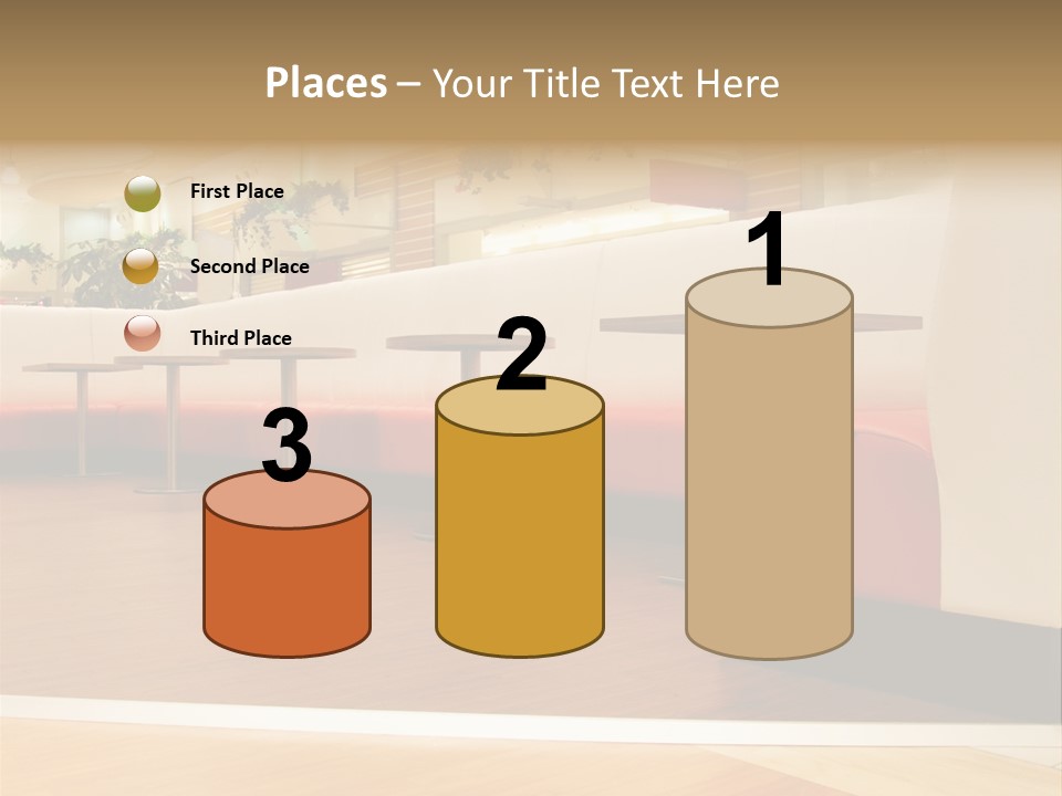 Restaurant Interior In A Shopping Mall PowerPoint Template