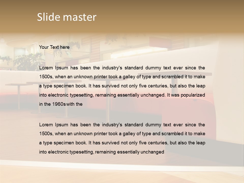 Restaurant Interior In A Shopping Mall PowerPoint Template