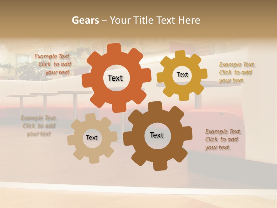 Restaurant Interior In A Shopping Mall PowerPoint Template