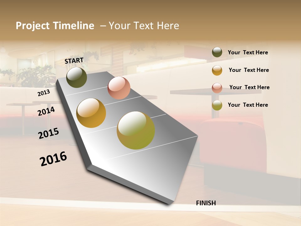 Restaurant Interior In A Shopping Mall PowerPoint Template