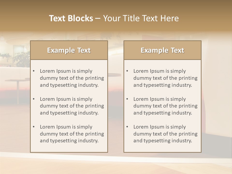 Restaurant Interior In A Shopping Mall PowerPoint Template