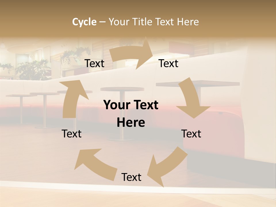 Restaurant Interior In A Shopping Mall PowerPoint Template
