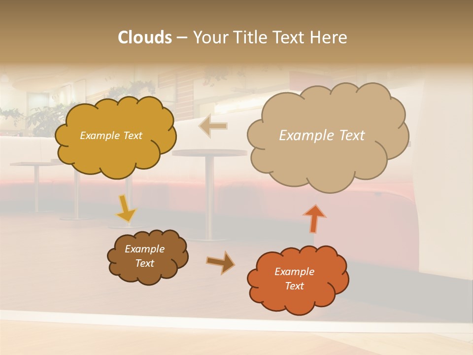 Restaurant Interior In A Shopping Mall PowerPoint Template