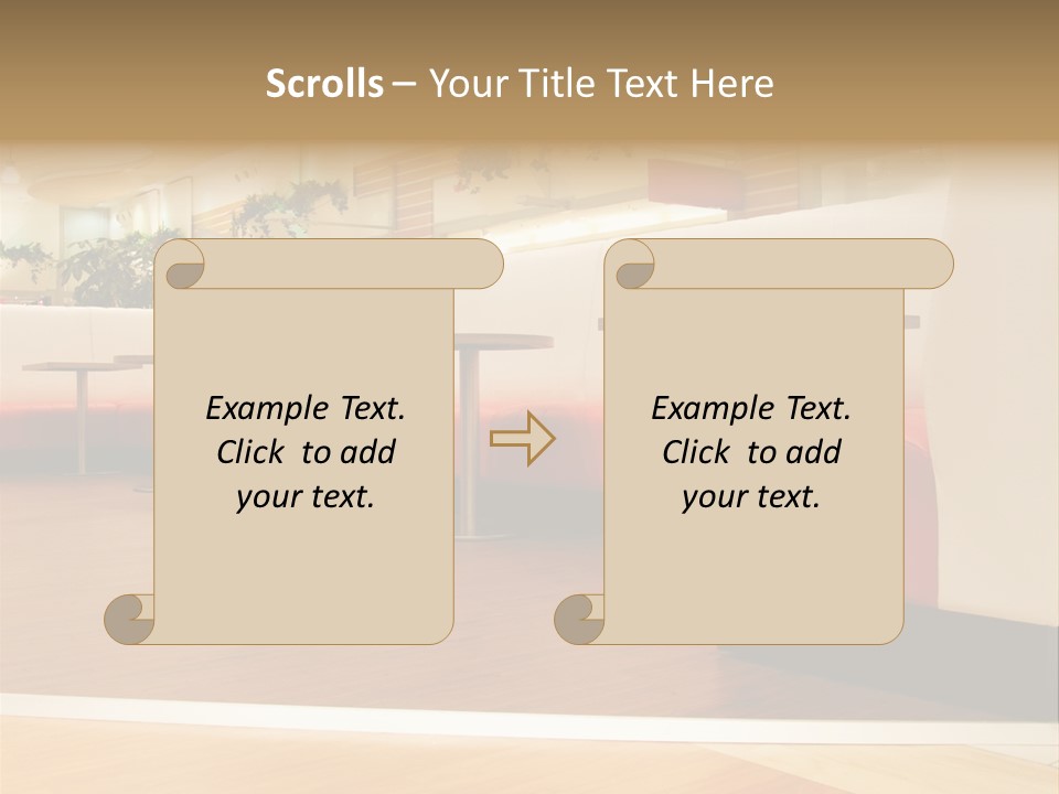 Restaurant Interior In A Shopping Mall PowerPoint Template