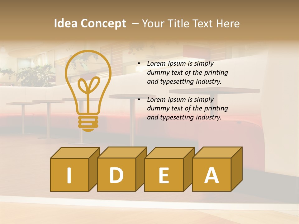 Restaurant Interior In A Shopping Mall PowerPoint Template