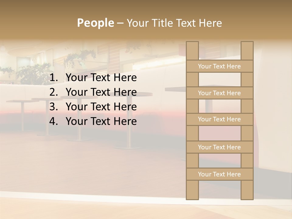 Restaurant Interior In A Shopping Mall PowerPoint Template