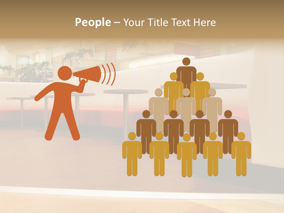 Restaurant Interior In A Shopping Mall PowerPoint Template