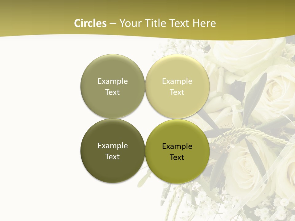 Wedding Bouquet Of White Roses PowerPoint Template