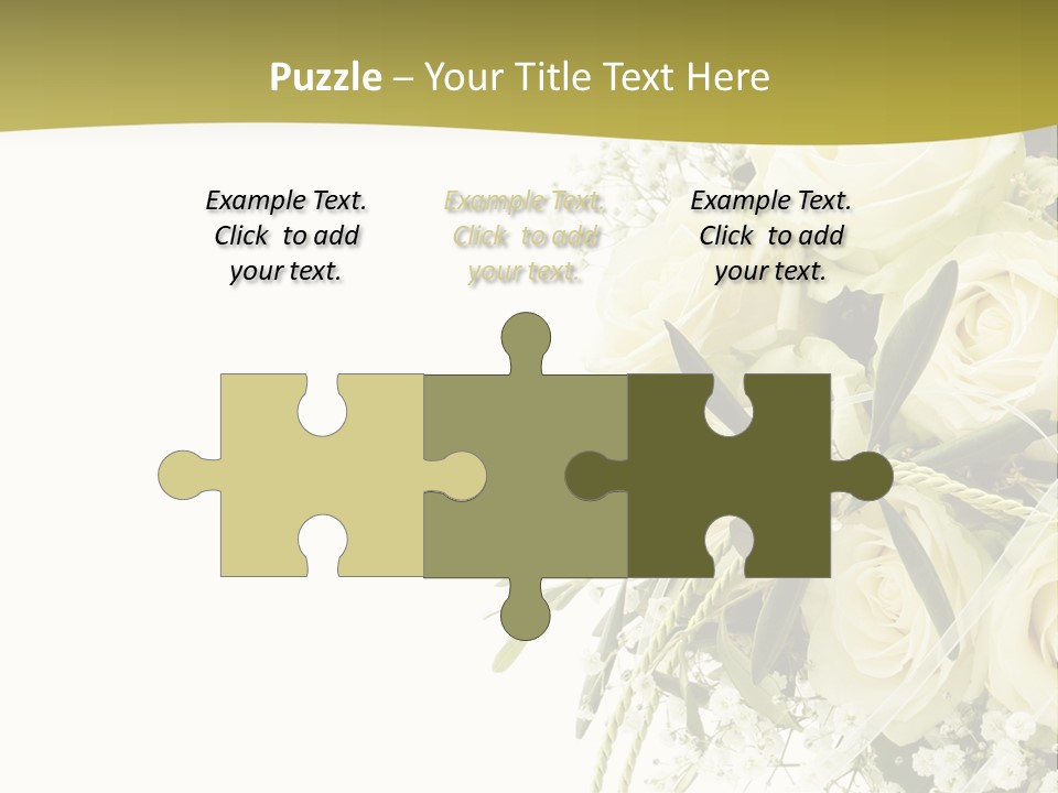 Wedding Bouquet Of White Roses PowerPoint Template