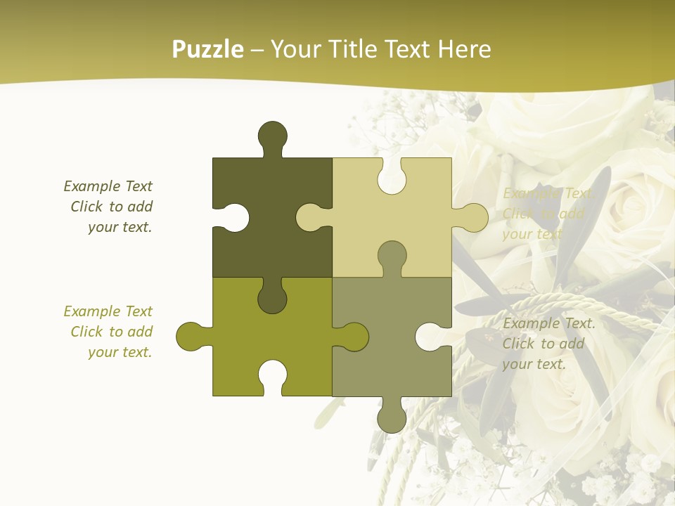 Wedding Bouquet Of White Roses PowerPoint Template