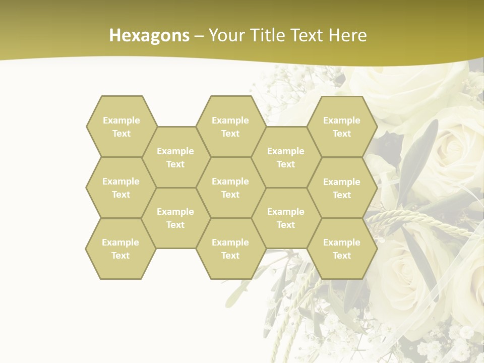 Wedding Bouquet Of White Roses PowerPoint Template