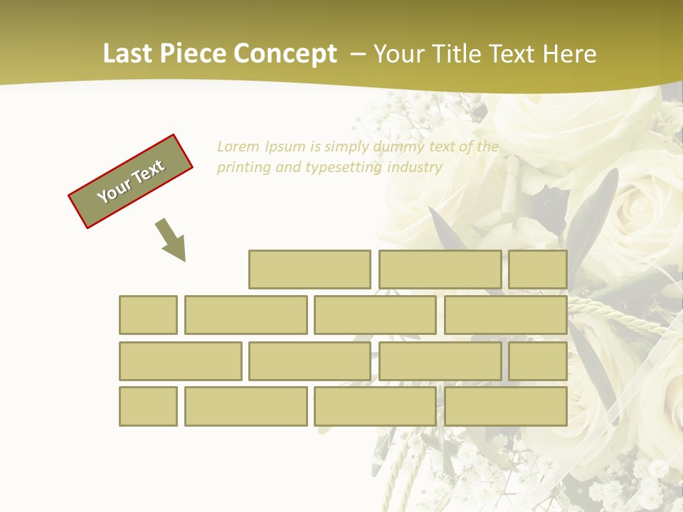 Wedding Bouquet Of White Roses PowerPoint Template