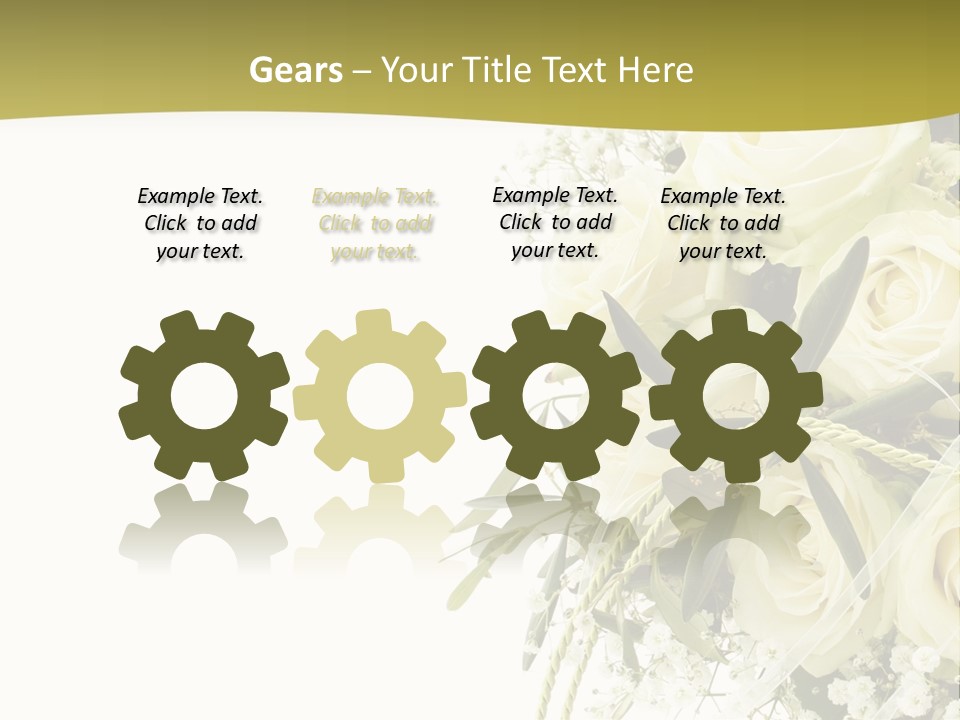 Wedding Bouquet Of White Roses PowerPoint Template