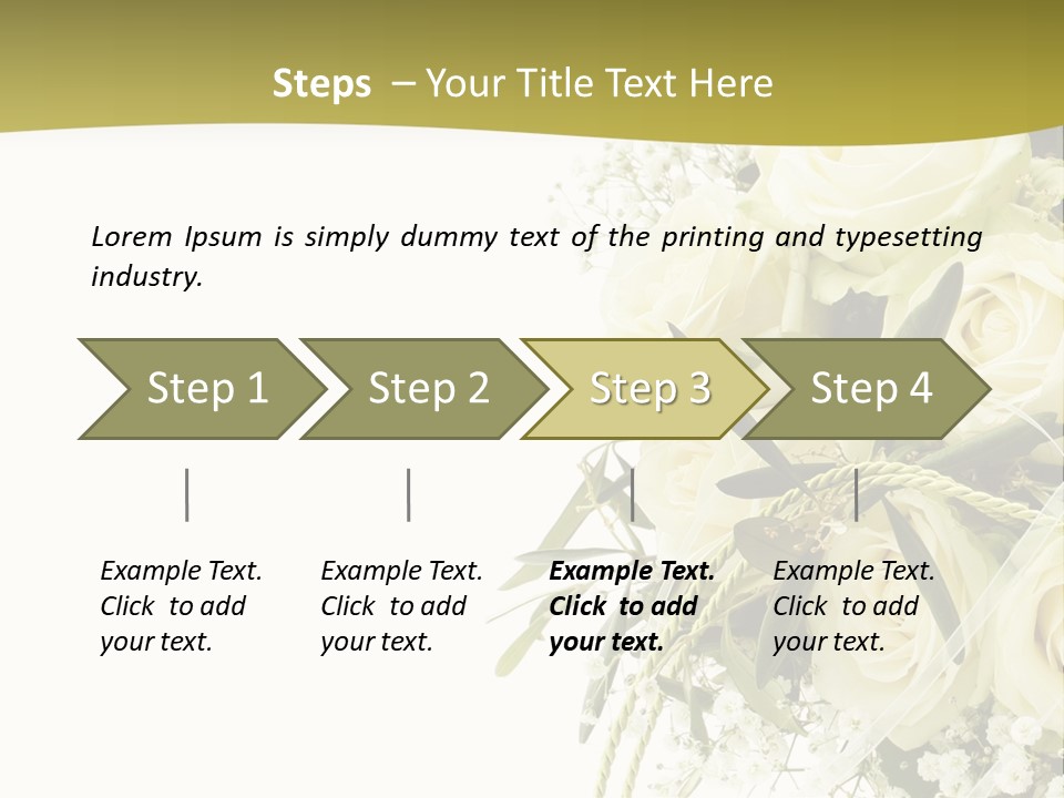 Wedding Bouquet Of White Roses PowerPoint Template