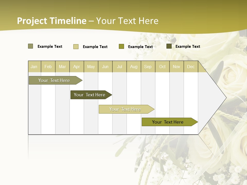 Wedding Bouquet Of White Roses PowerPoint Template