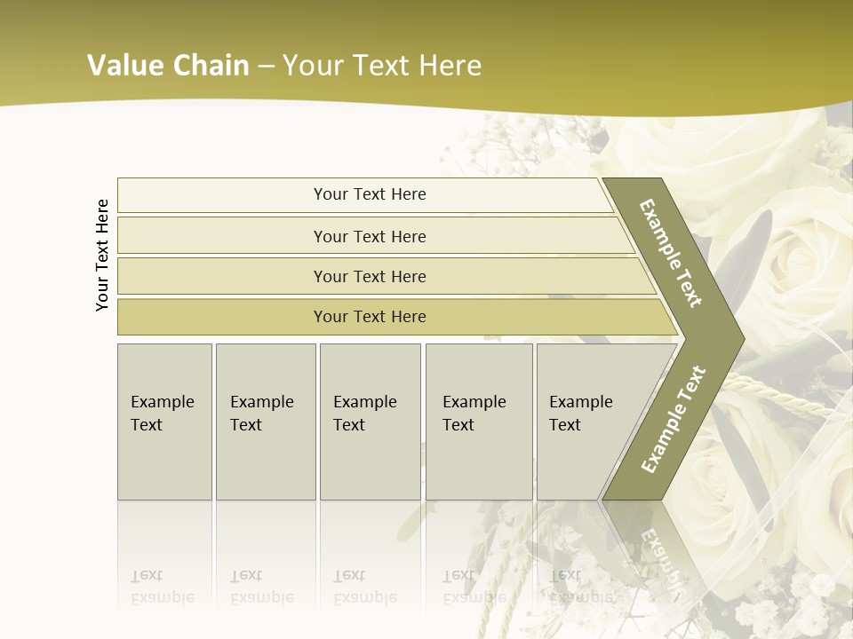 Wedding Bouquet Of White Roses PowerPoint Template