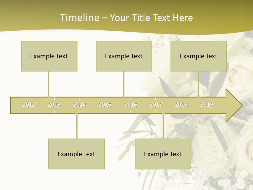 Wedding Bouquet Of White Roses PowerPoint Template