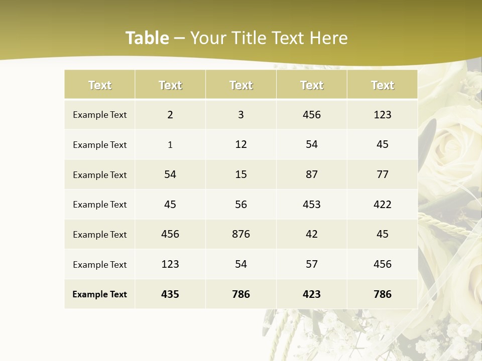 Wedding Bouquet Of White Roses PowerPoint Template