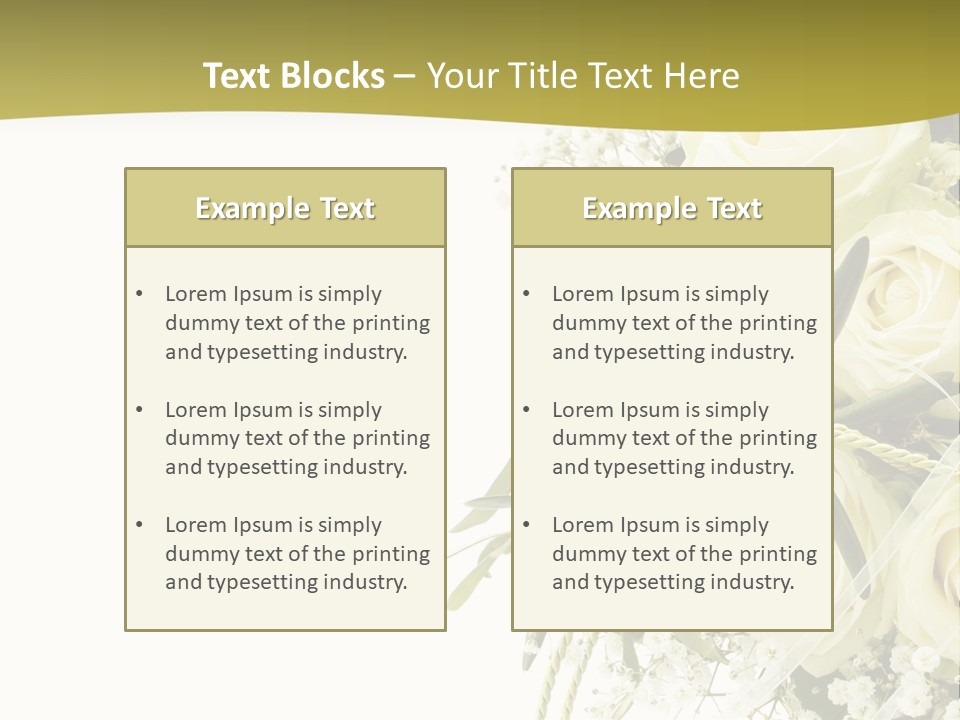 Wedding Bouquet Of White Roses PowerPoint Template